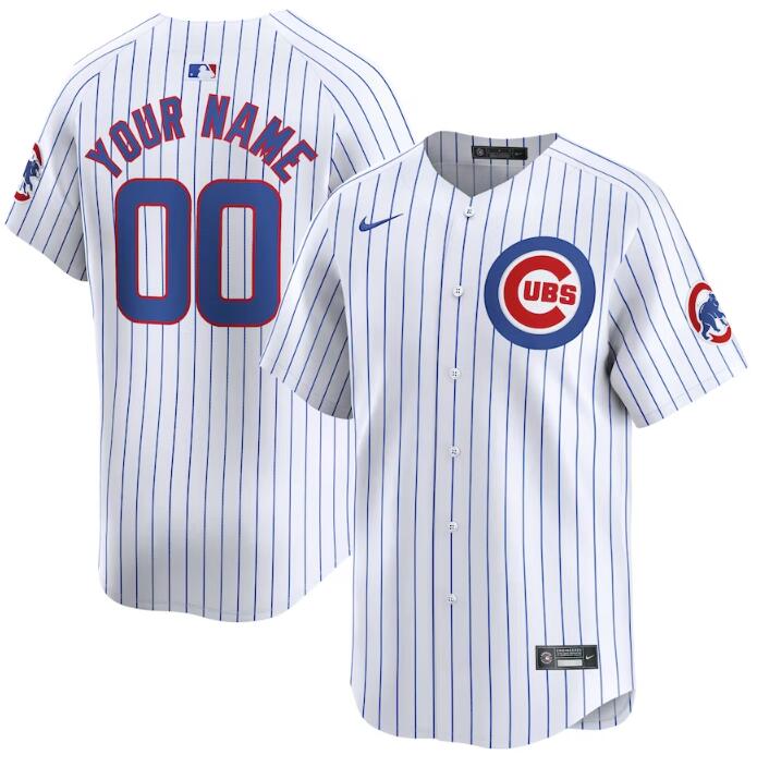 Men's Chicago Cubs Active Player Custom White 2024 Home Limited Stitched Baseball Jersey